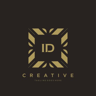 Kimlik ilk harf lüks süsleme logo şablon vektör sanatı