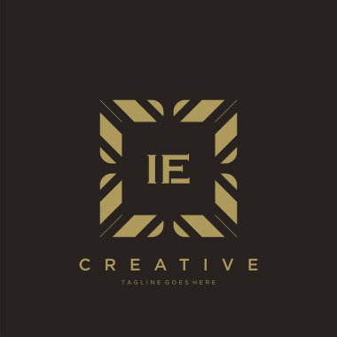 IE ilk harf lüks süsleme logo şablon vektör sanatı