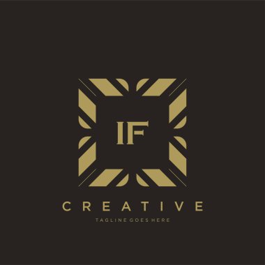 Eğer ilk harf lüks süsleme logo şablon vektör sanatı