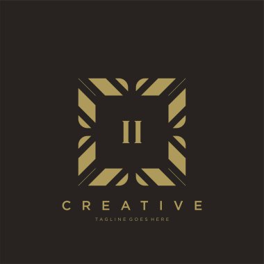 İlk harf lüks süsleme logo şablonu vektör sanatı
