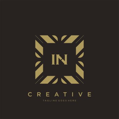 İlk harf olarak lüks süsleme logo şablon vektör sanatı