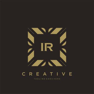 IR ilk harf lüks süsleme logo şablon vektör sanatı