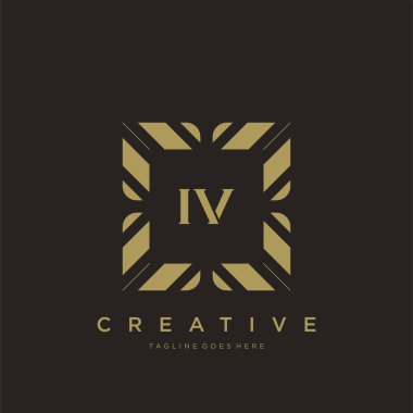 İlk harf lüks süsleme logo şablonu vektör sanatı