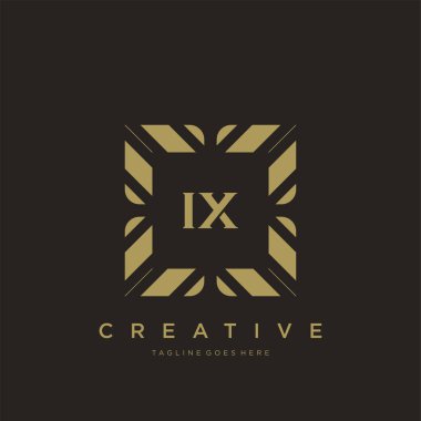 IX ilk harf lüks süsleme logo şablon vektör sanatı