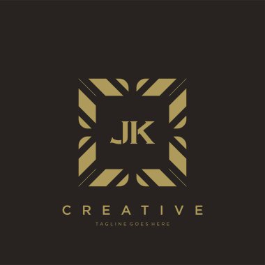 JK ilk harf lüks süsleme logo şablon vektör sanatı