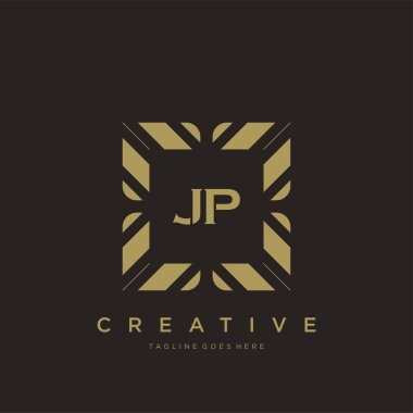 JP ilk harf lüks süsleme logo şablon vektör sanatı