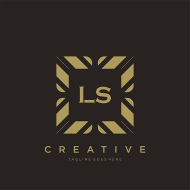 LS ilk harf lüks süsleme logo şablon vektör sanatı