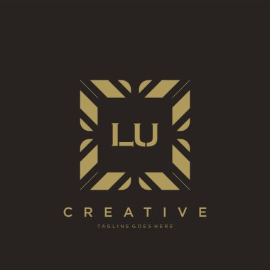 LU ilk harf lüks süsleme logo şablon vektör sanatı