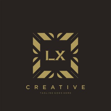 LX ilk harf lüks süsleme logo şablon vektör sanatı