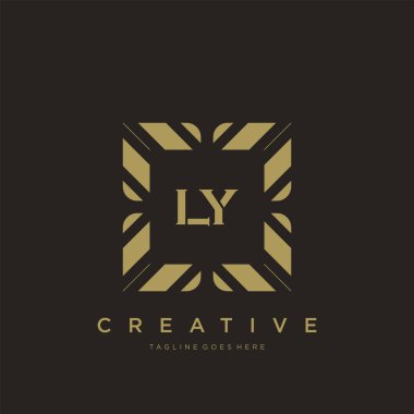 LY ilk harf lüks süsleme logo şablon vektör sanatı