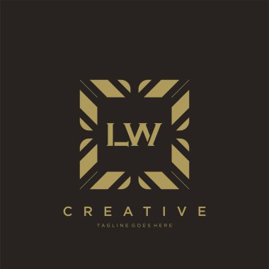 LW ilk harf lüks süsleme logo şablon vektör sanatı