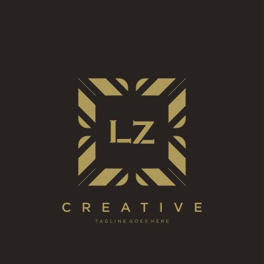 LZ ilk harf lüks süsleme logo şablon vektör sanatı