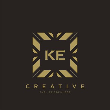 KE ilk harf lüks süsleme logo şablon vektör sanatı