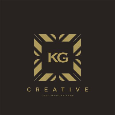 KG ilk harf lüks süsleme logo şablon vektör sanatı