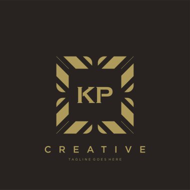 KP ilk harf lüks süsleme logo şablon vektör sanatı
