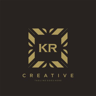 KR ilk harf lüks süsleme logo şablon vektör sanatı