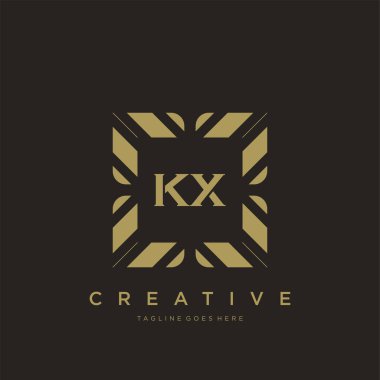 KX ilk harf lüks süsleme logo şablon vektör sanatı