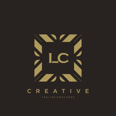 LC ilk harf lüks süsleme logo şablon vektör sanatı