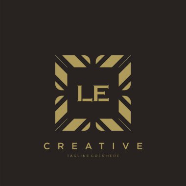 LE ilk harf lüks süsleme logo şablon vektör sanatı