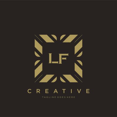 LF ilk harf lüks süsleme logo şablon vektör sanatı