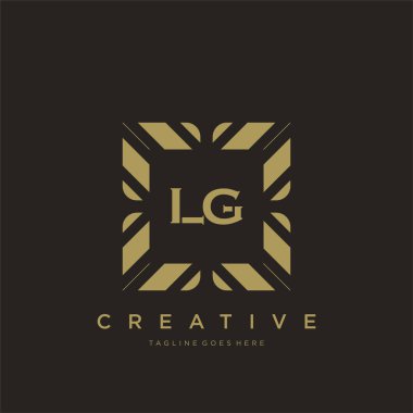 LG ilk harf lüks süsleme logo şablon vektör sanatı