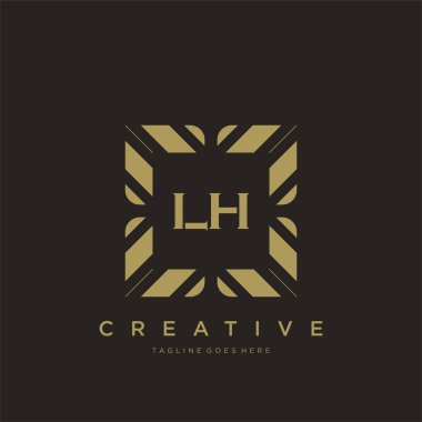 LH ilk harf lüks süsleme logo şablon vektör sanatı
