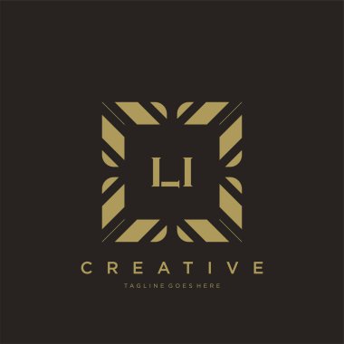 LI ilk harf lüks süsleme logo şablon vektör sanatı
