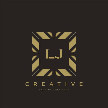 LJ ilk harf lüks süsleme logo şablon vektör sanatı