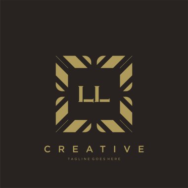 LL ilk harf lüks süsleme logo şablon vektör sanatı