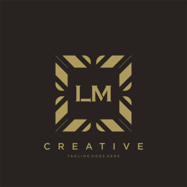 LM ilk harf lüks süsleme logo şablon vektör sanatı