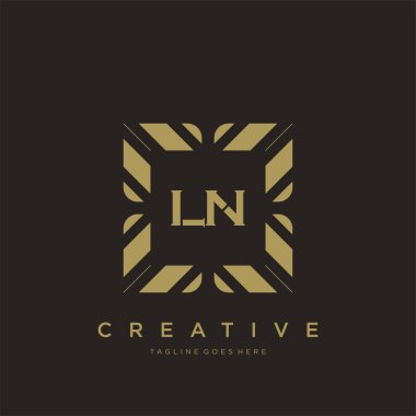 LN ilk harf lüks süsleme logo şablon vektör sanatı