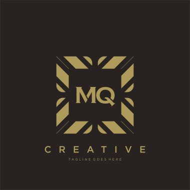 MQ ilk harf lüks süsleme logo şablon vektör sanatı