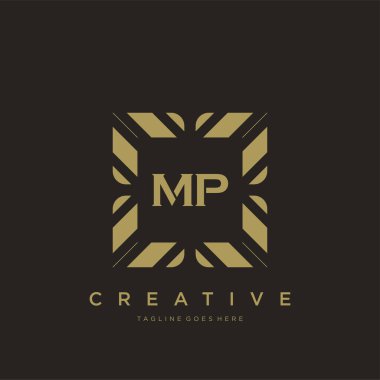 MP ilk harf lüks süsleme logo şablon vektör sanatı