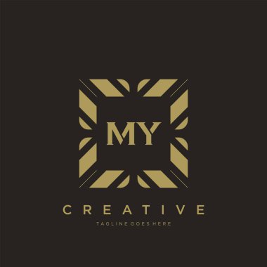 İlk harf lüks süsleme logo şablon vektör sanatı