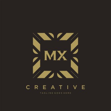 MX ilk harf lüks süsleme logo şablon vektör sanatı