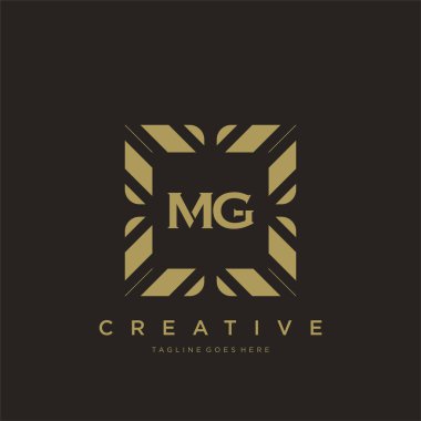 MG ilk harf lüks süsleme logo şablon vektör sanatı