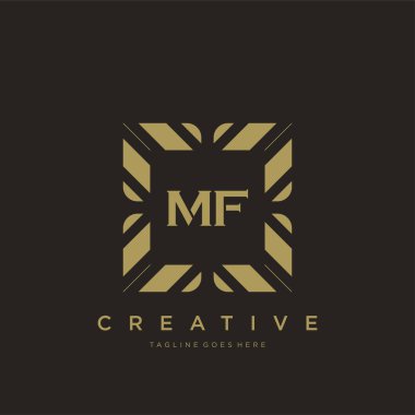 MF ilk harf lüks süsleme logo şablon vektör sanatı