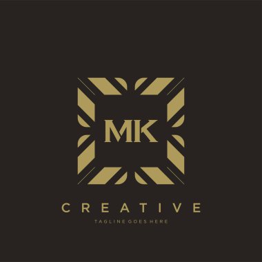 MK ilk harf lüks süsleme logo şablon vektör sanatı