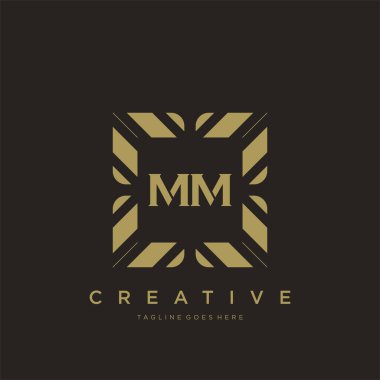 MM ilk harf lüks süsleme logo şablon vektör sanatı