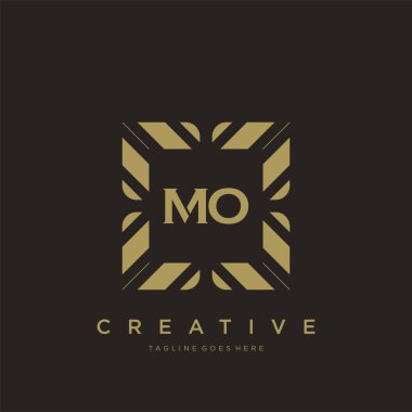 MO ilk harf lüks süsleme logo şablon vektör sanatı