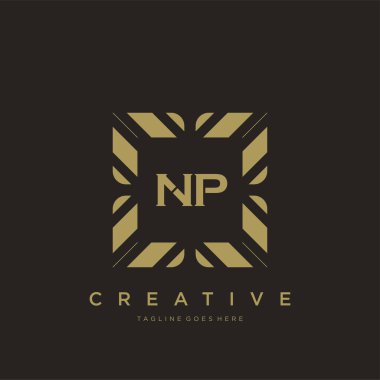 NP ilk harf lüks süsleme logo şablon vektör sanatı
