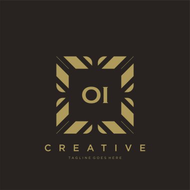 İlk harf lüks süs logosu şablon vektör sanatı