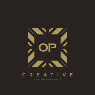 OP ilk harf lüks süsleme logo şablon vektör sanatı