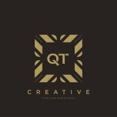 QT ilk harf lüks süsleme logo şablon vektör sanatı