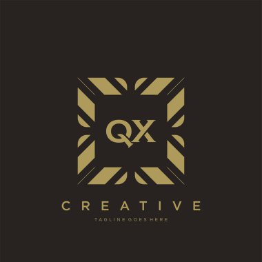 QX ilk harf lüks süsleme logo şablon vektör sanatı