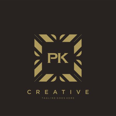 PK ilk harf lüks süsleme logo şablon vektör sanatı
