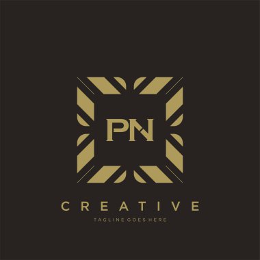 PN ilk harf lüks süsleme logo şablon vektör sanatı