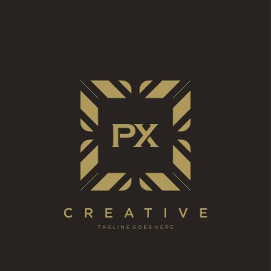PX ilk harf lüks süsleme logo şablon vektör sanatı