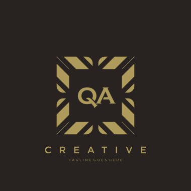 QA ilk harf lüks süsleme logo şablon vektör sanatı