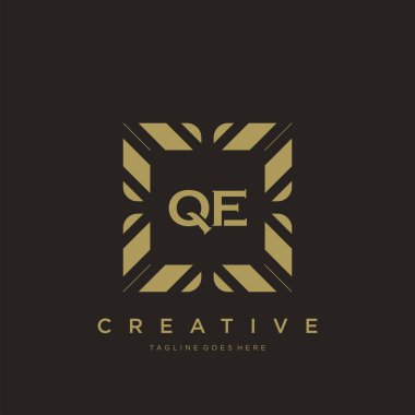 QE ilk harf lüks süsleme logo şablon vektör sanatı